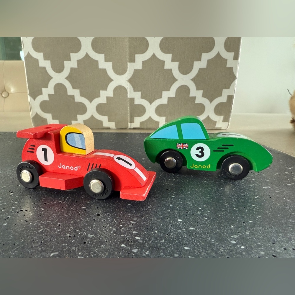Janod wooden vehicles,  Good condition.